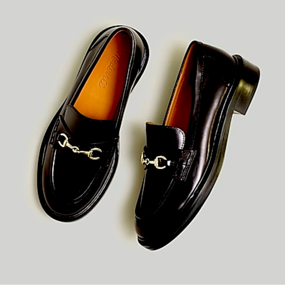 Madewell Vernon Bit Hardware Loafer in Leather- True Black - Size 6 - EUC